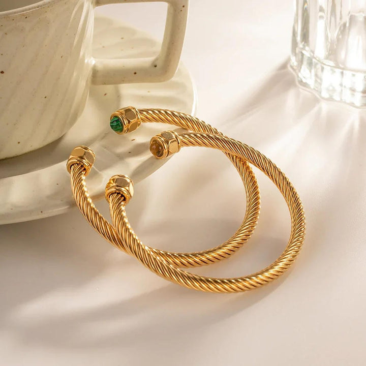 Gold Gemstone Bangle