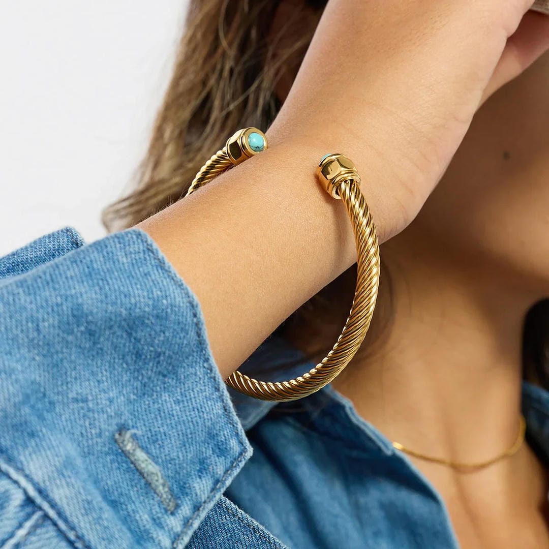 Gold Gemstone Bangle