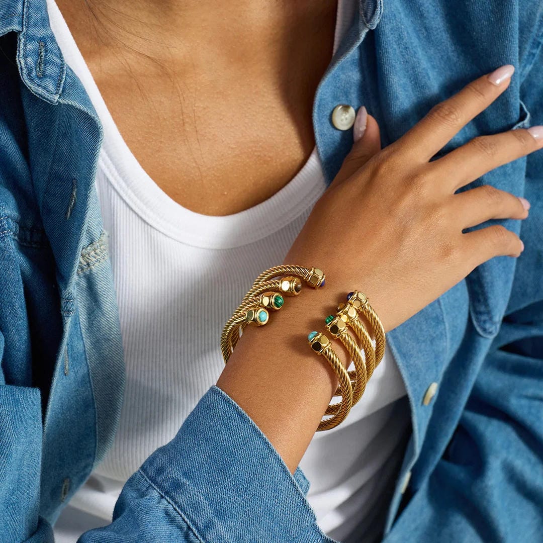 Gold Gemstone Bangle