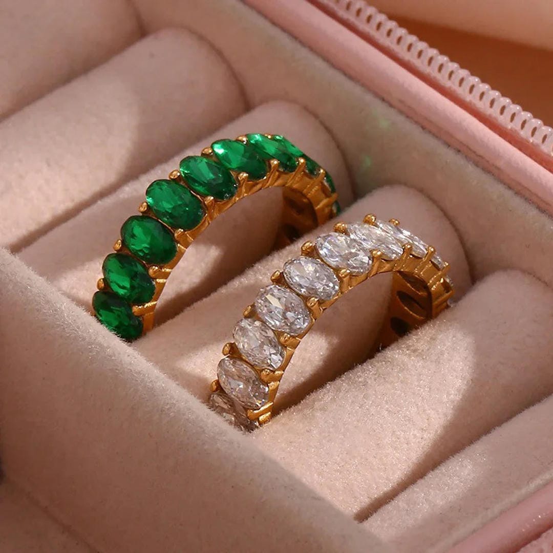 Crystals Simulant Gold Ring