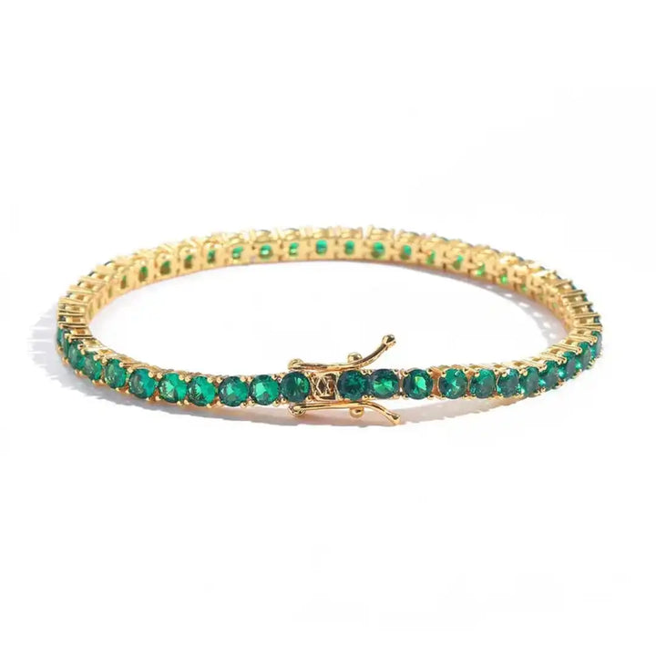 Classic Emerald Gold Tennis Bracelet