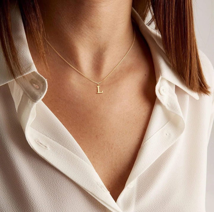 Vintage Letter Initial Gold Necklace