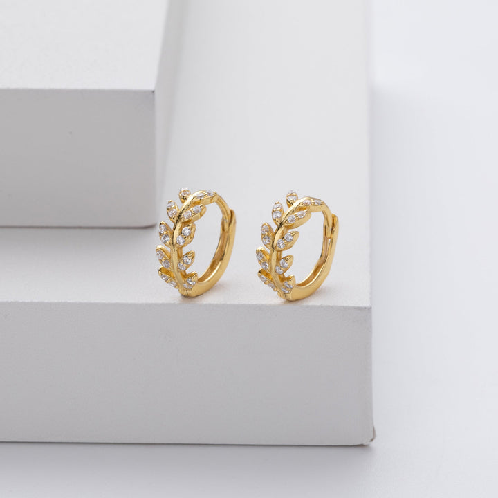Zirconia Leaf Shaped Earrings