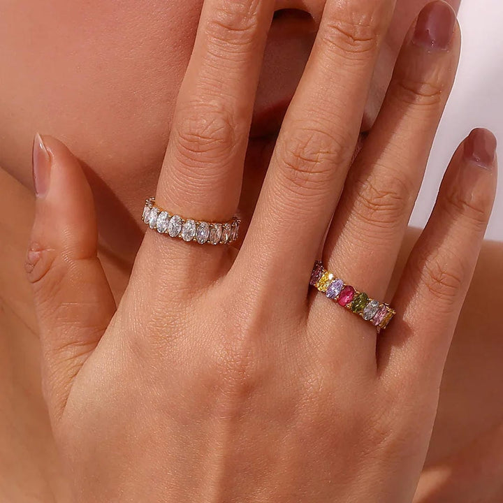 Crystals Simulant Gold Ring