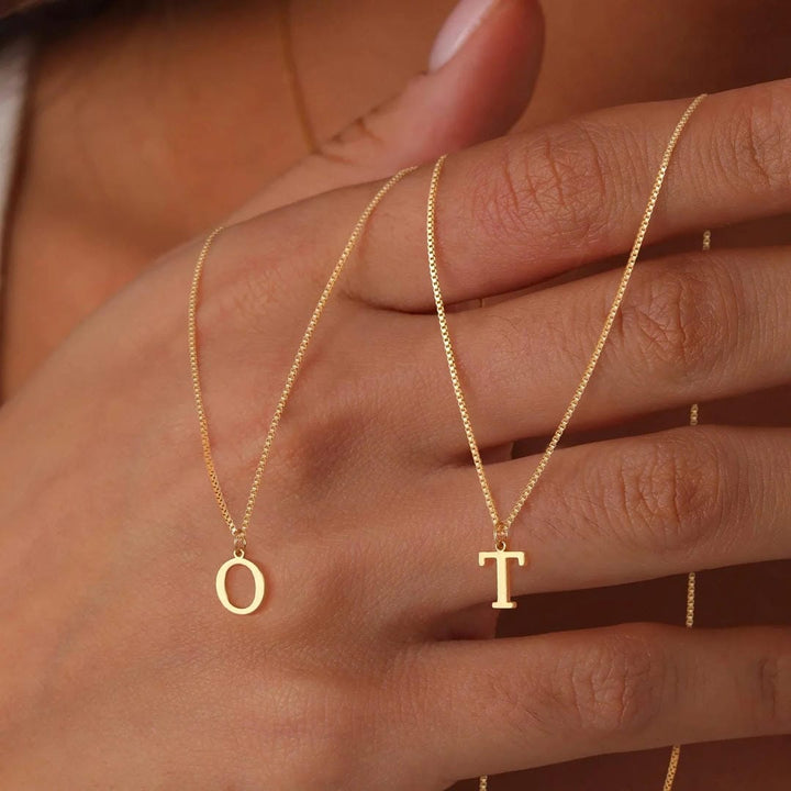 Vintage Letter Initial Gold Necklace