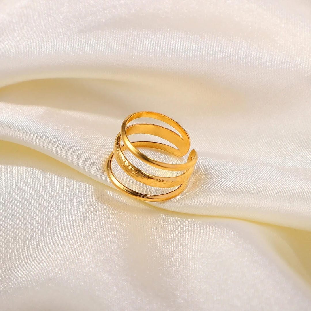 Veliora Radiant 3 Layer Gold Earrings