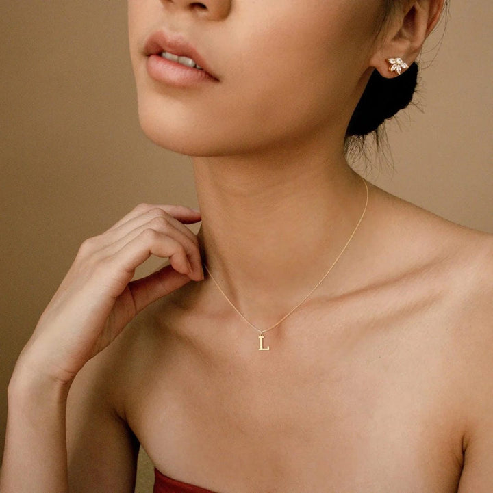 Vintage Letter Initial Gold Necklace