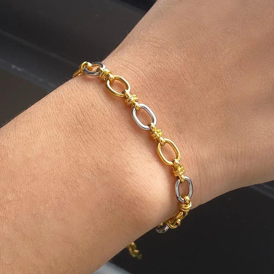 Two Tone Gold Sleek Bracelet