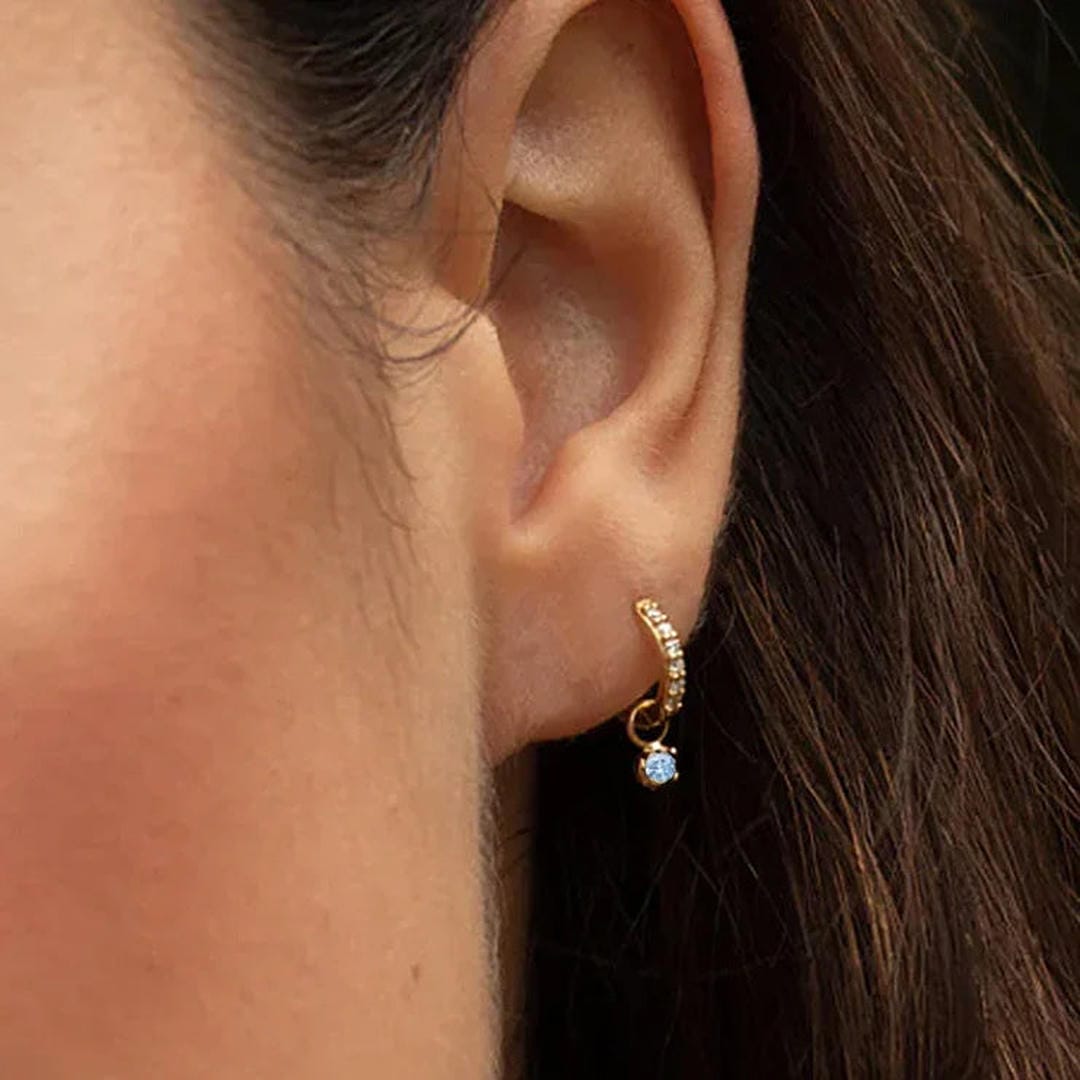 Modern Accent Crystal Hoops