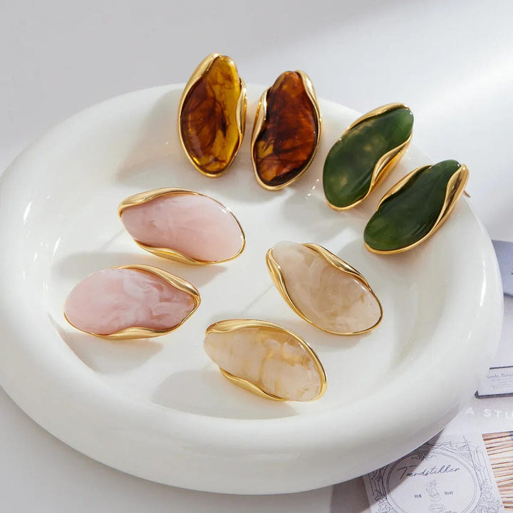 Timeless Polished Gemstone Earrings