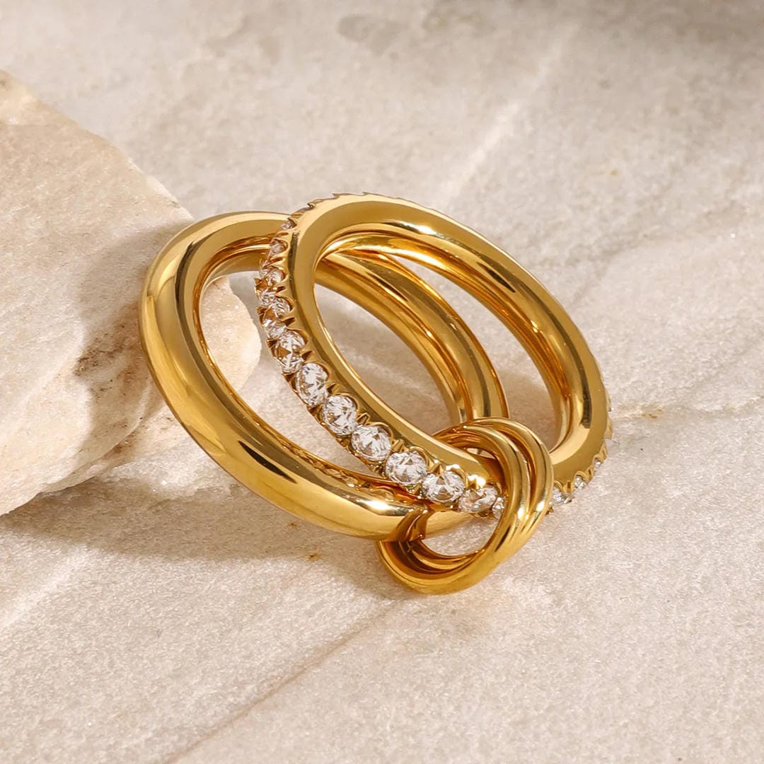 Dazzling Multi Layer Alison Crystals Ring