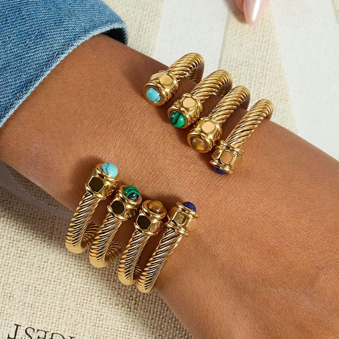 Gold Gemstone Bangle