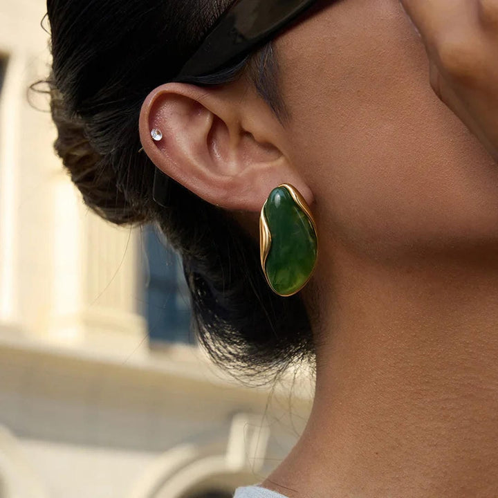Timeless Polished Gemstone Earrings