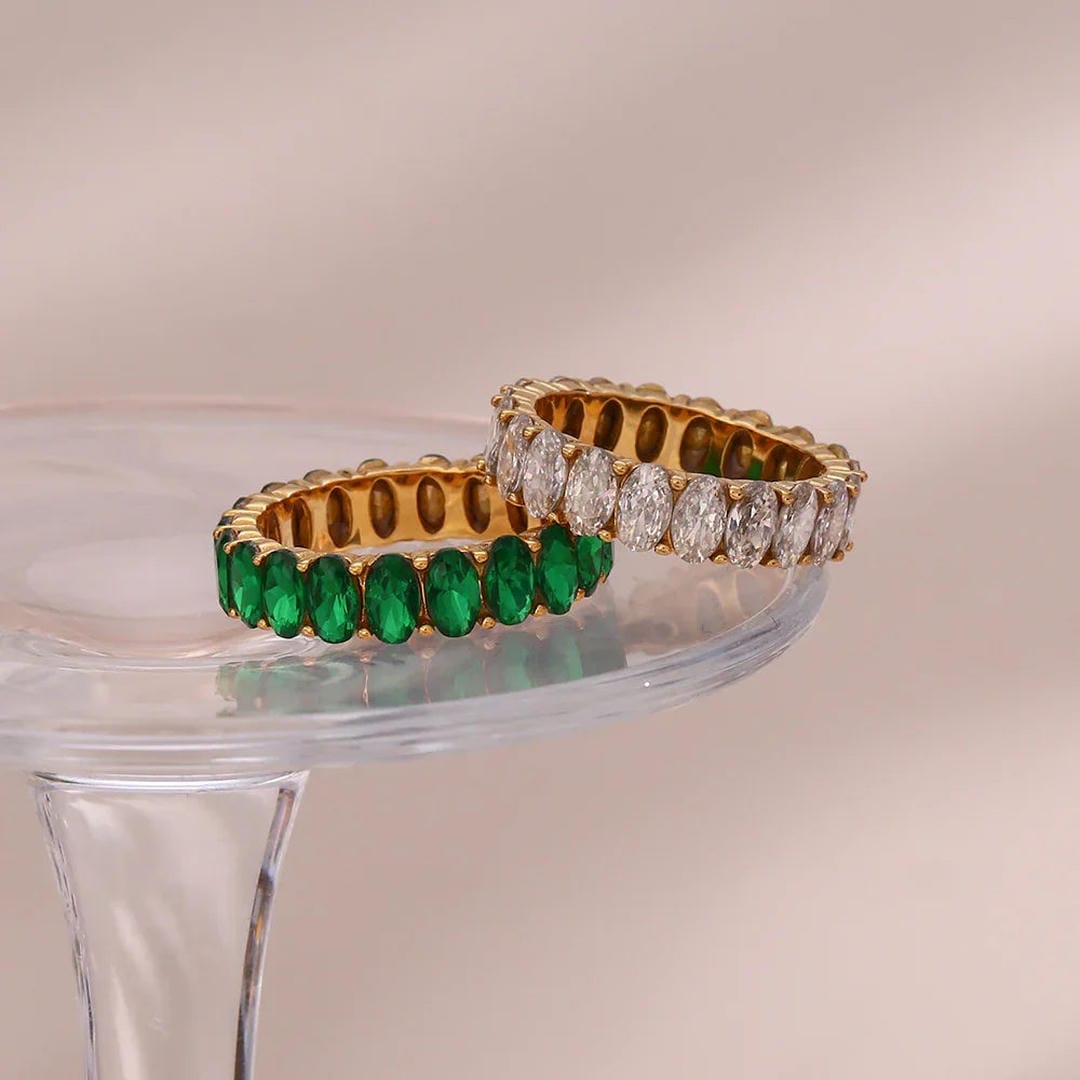 Crystals Simulant Gold Ring