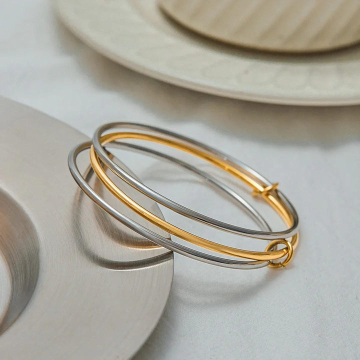 Timeless Two Tone Stacked Bracelet
