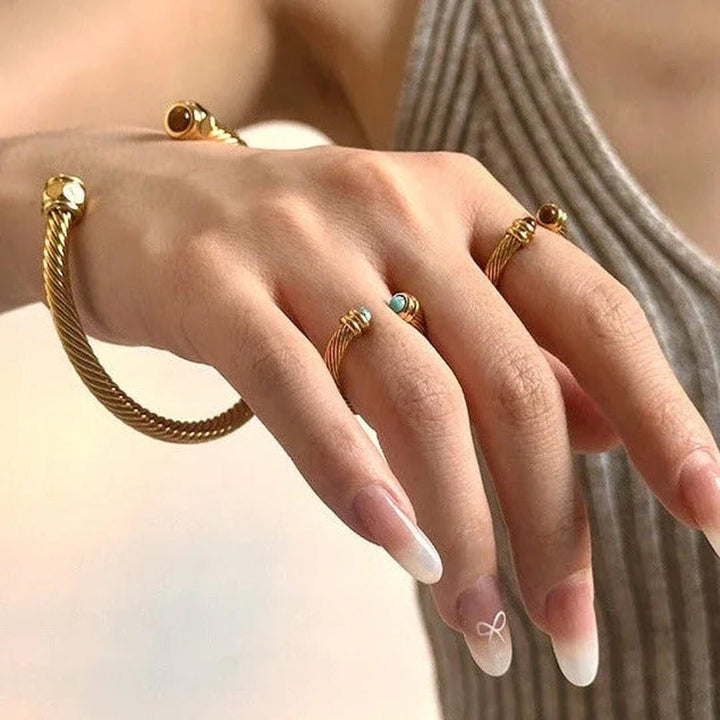Gold Gemstone Bangle