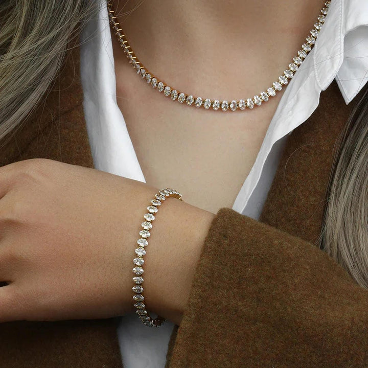 Wisteria Crystal Tennis Necklace
