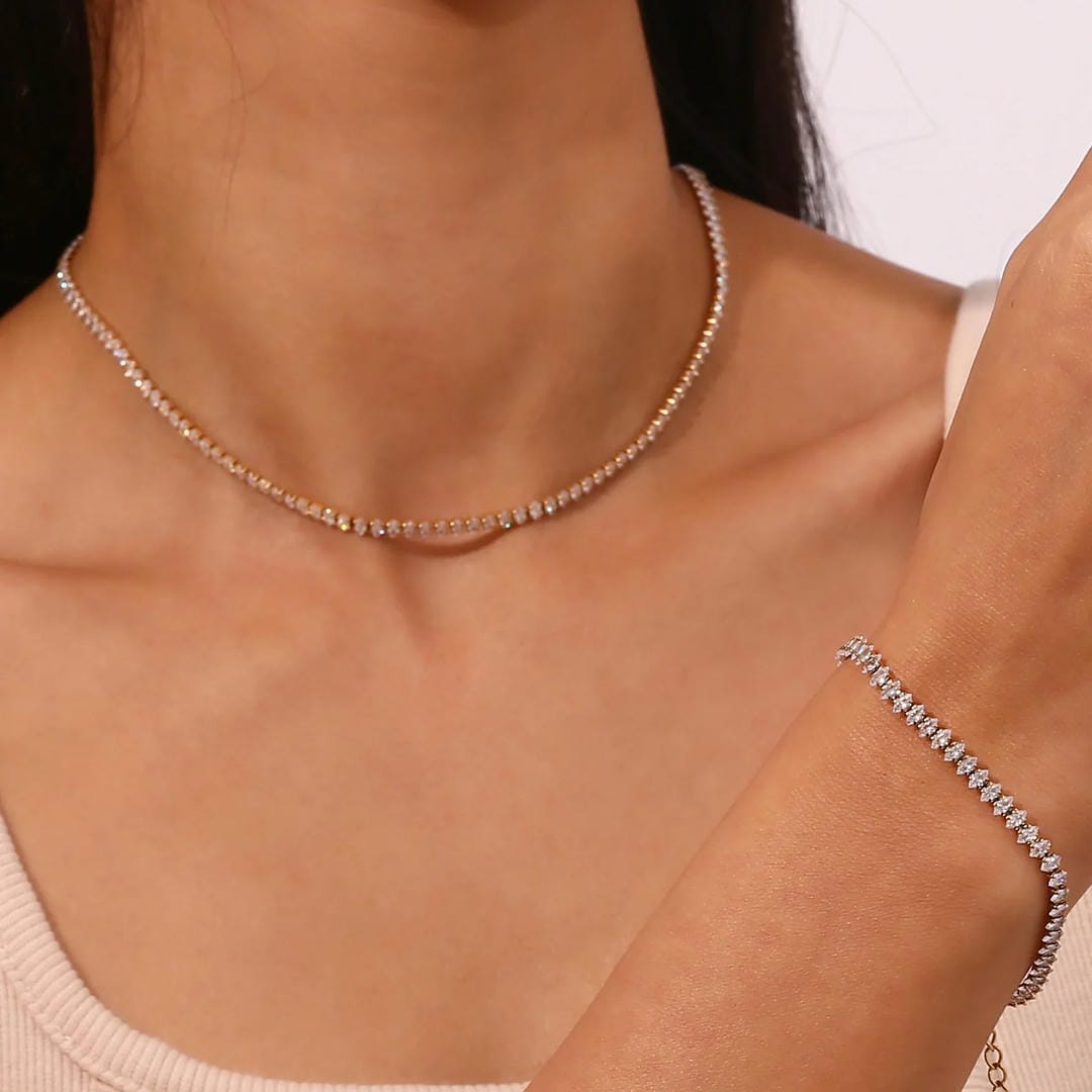 Wisteria Crystal Tennis Necklace