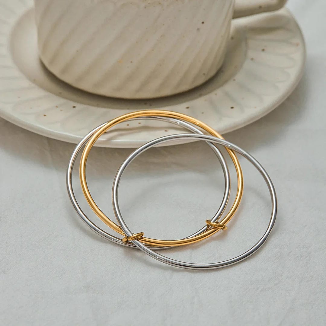 Timeless Two Tone Stacked Bracelet
