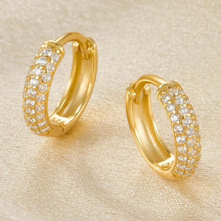 Radiant Chunky Paved Huggie Earrings