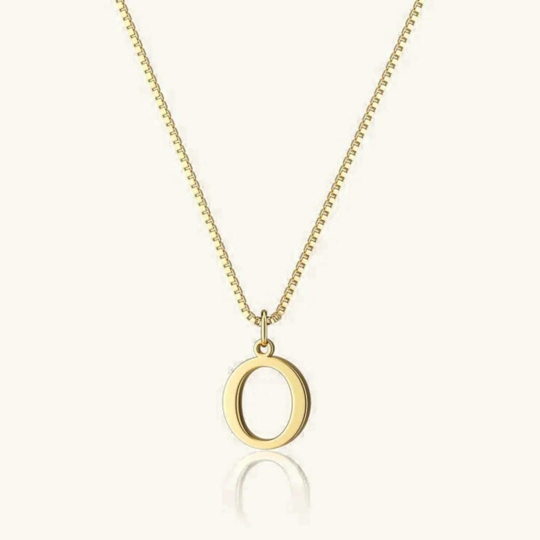 Vintage Letter Initial Gold Necklace