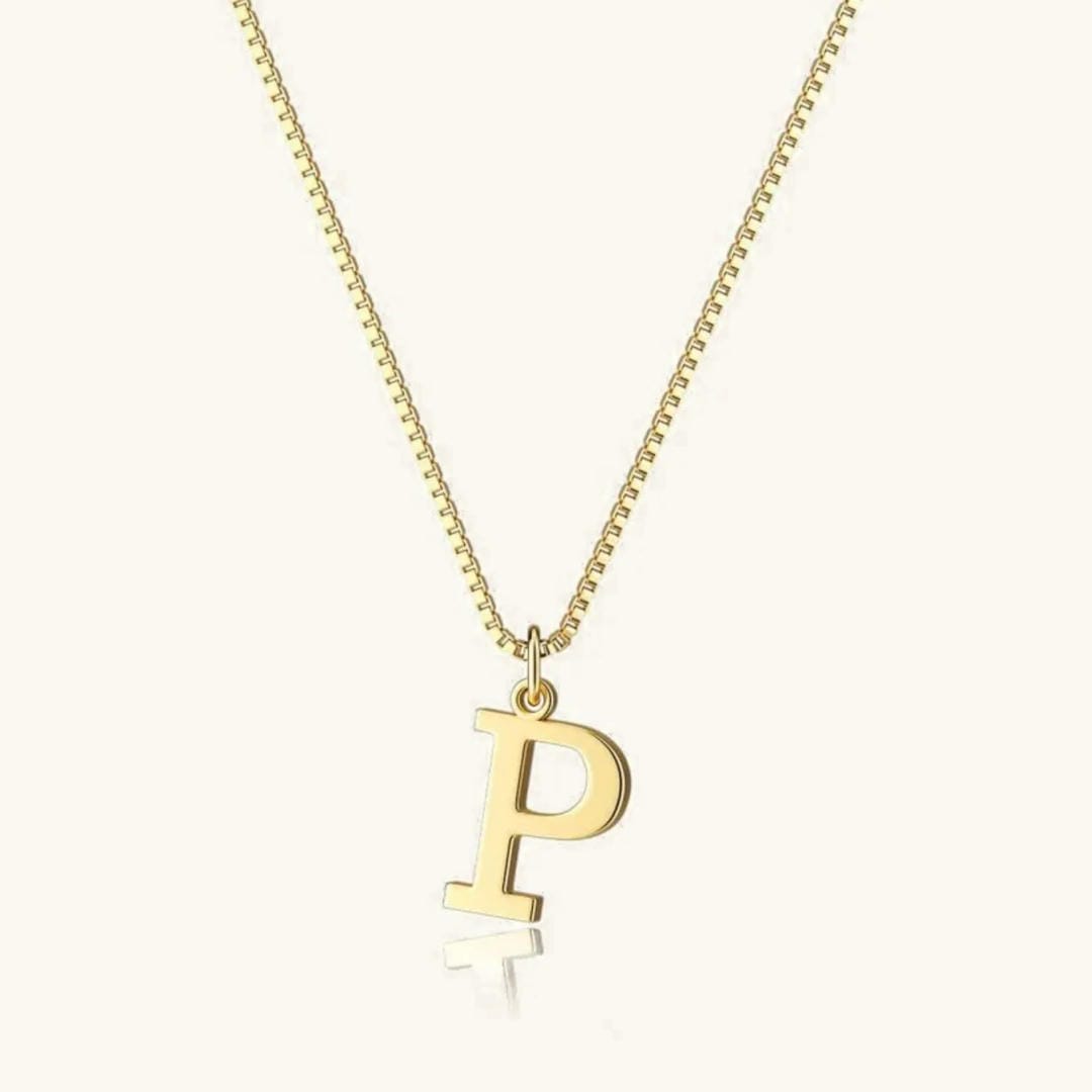 Vintage Letter Initial Gold Necklace