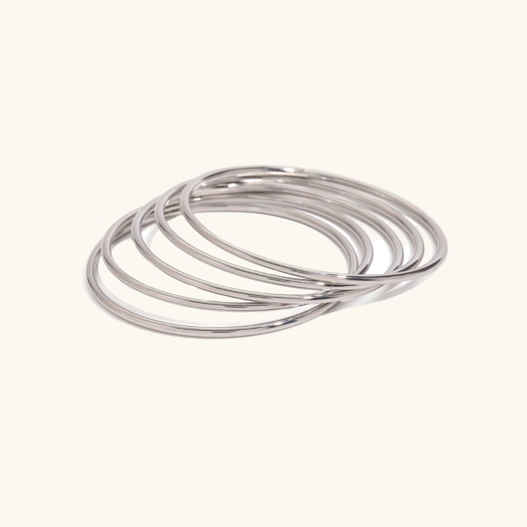 Dazzling Stackable Gold Bangle Set