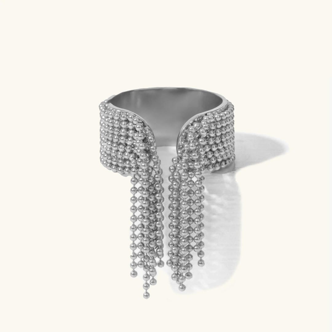 Radiant Gold Tassel Ring