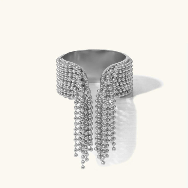 Radiant Gold Tassel Ring