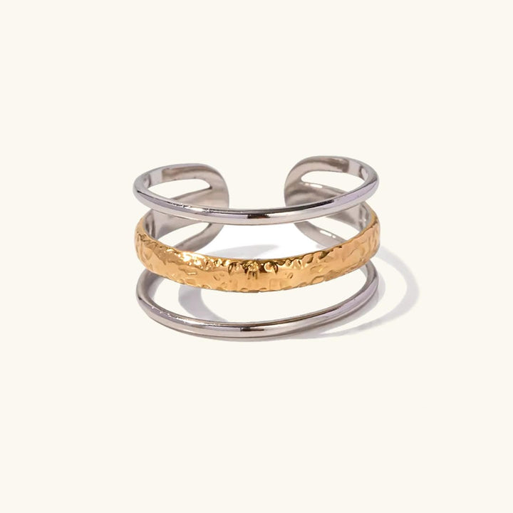 Veliora Radiant 3 Layer Gold Earrings