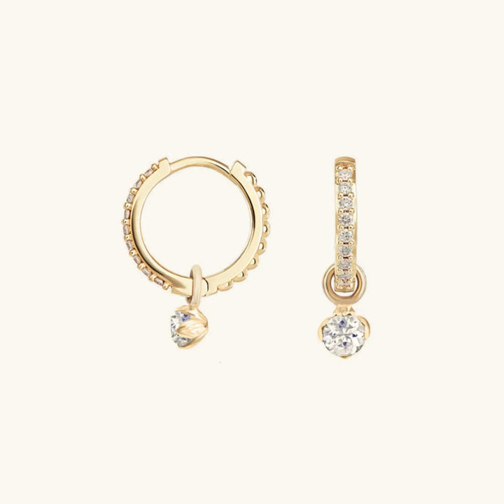Modern Accent Crystal Hoops