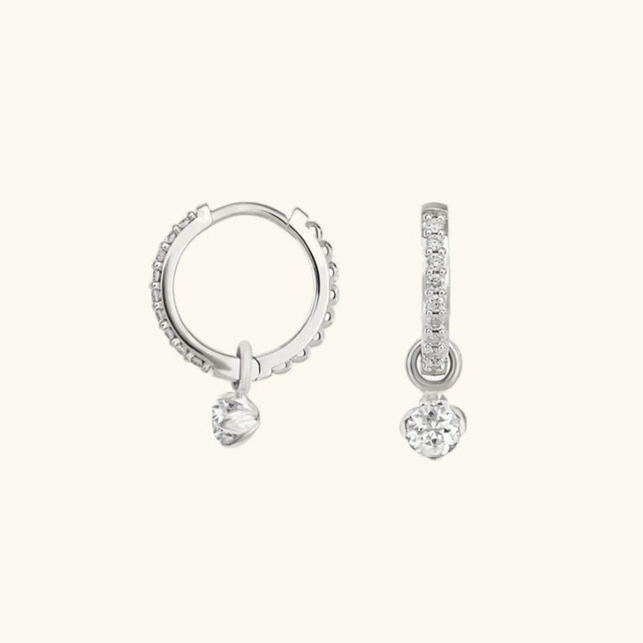 Modern Accent Crystal Hoops