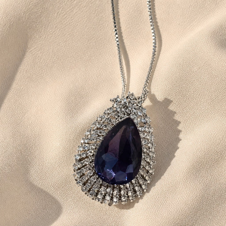 Prestigious Crystal Teardrop Pendant Necklace