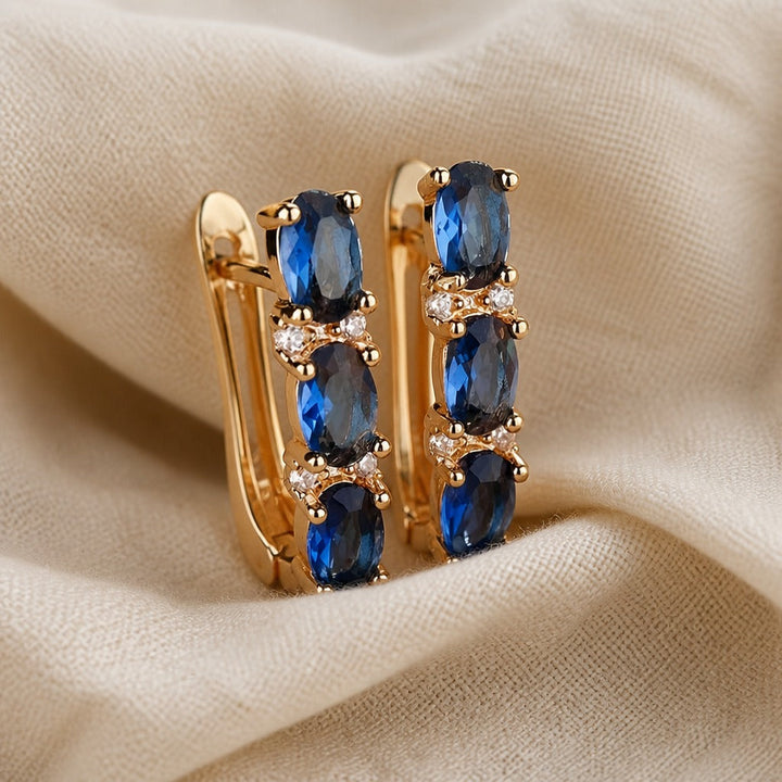 Princess Cut Sapphire Drop Earrings
