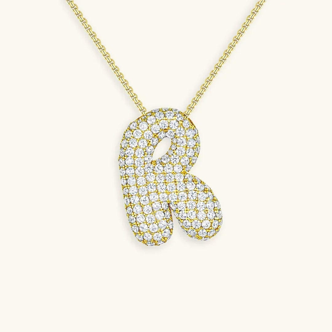 Bubble Initial Crystals Necklace