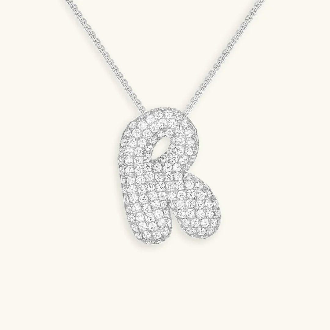 Bubble Initial Crystals Necklace