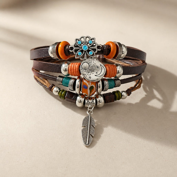 Retro Layered Leather Boho Bracelet