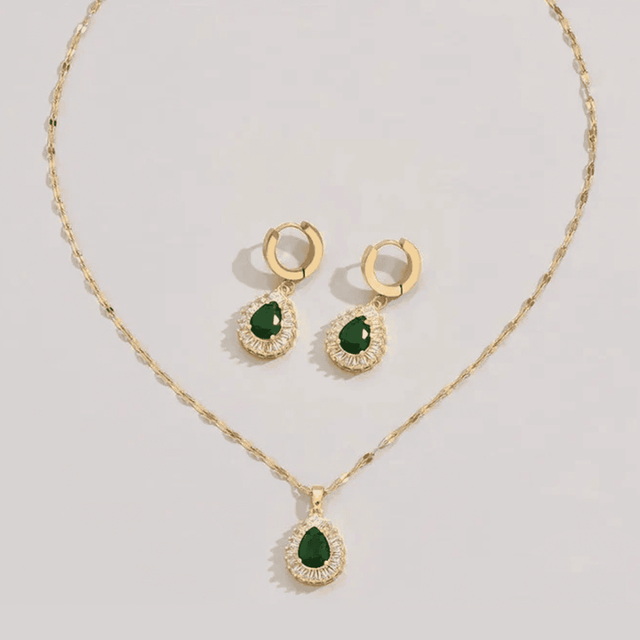 Emerald Pear Drop Set