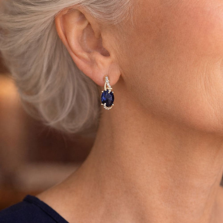 Nightfall Sapphire Halo Earrings