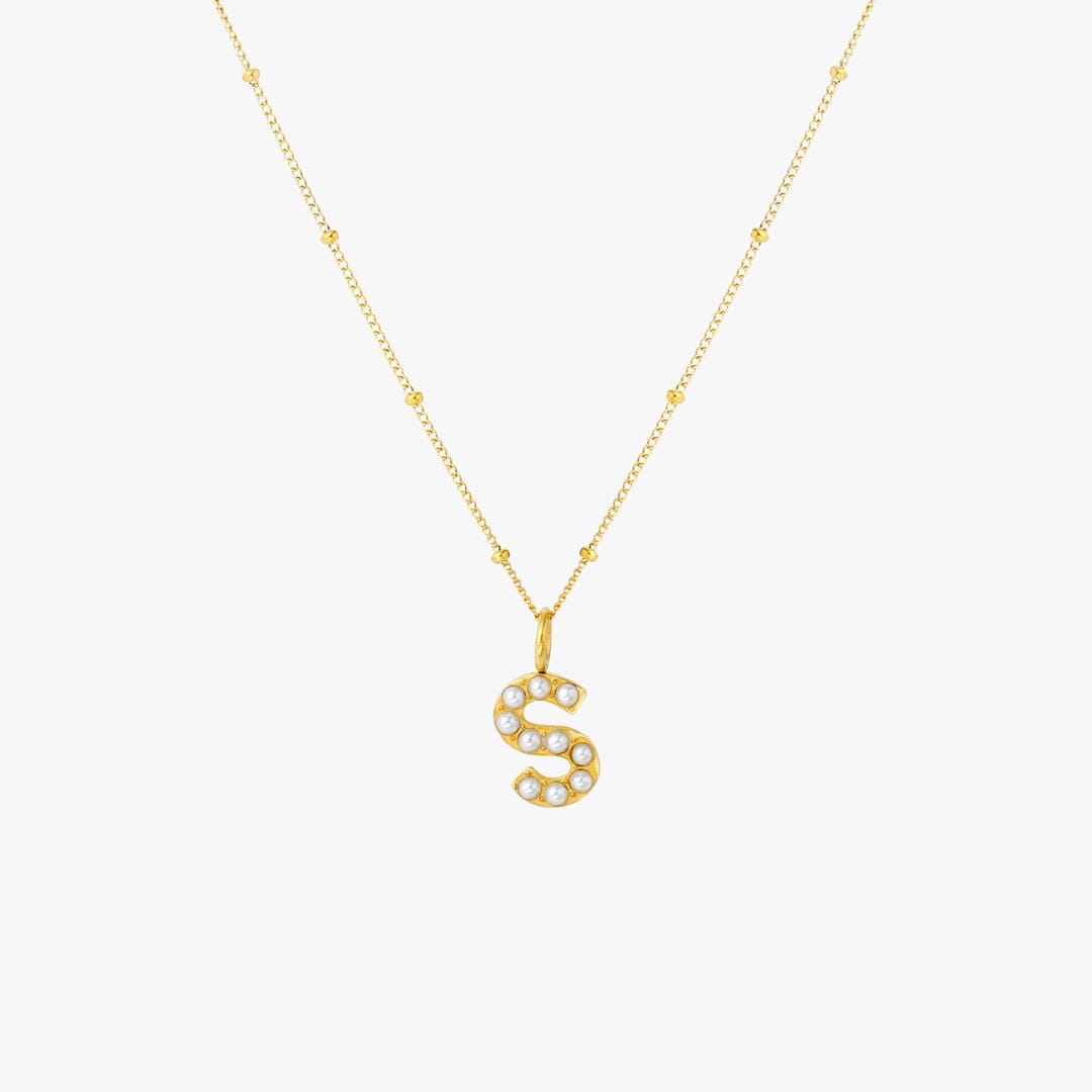 Pearl Initial Pendant Necklace