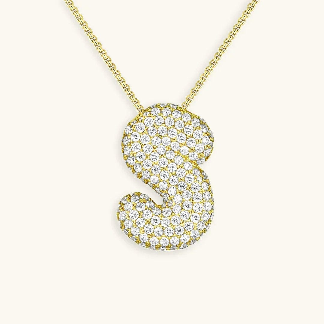 Bubble Initial Crystals Necklace