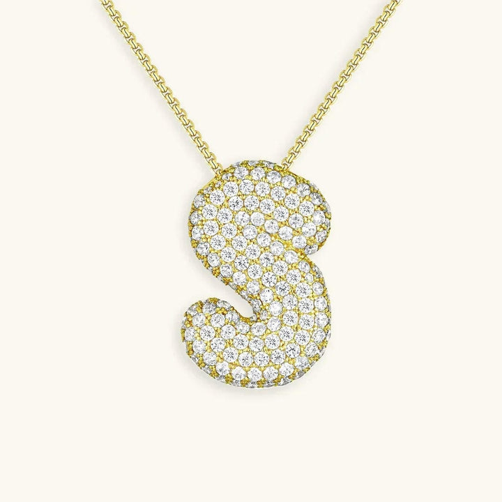 Bubble Initial Crystals Necklace