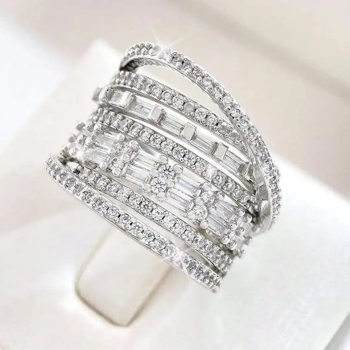Exquisite Multi Layer Silver Ring