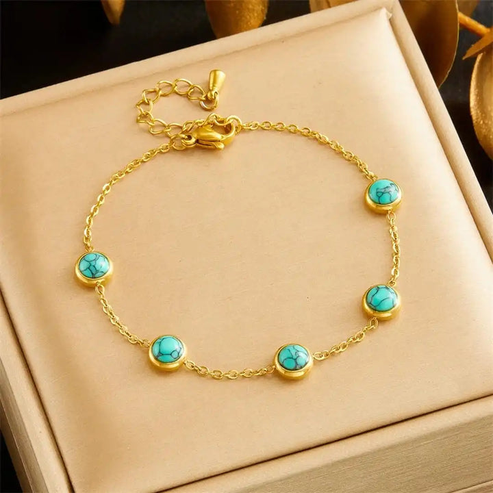 Bohemian Silver Turquoise Necklace, Earrings &amp; Bracelet Set
