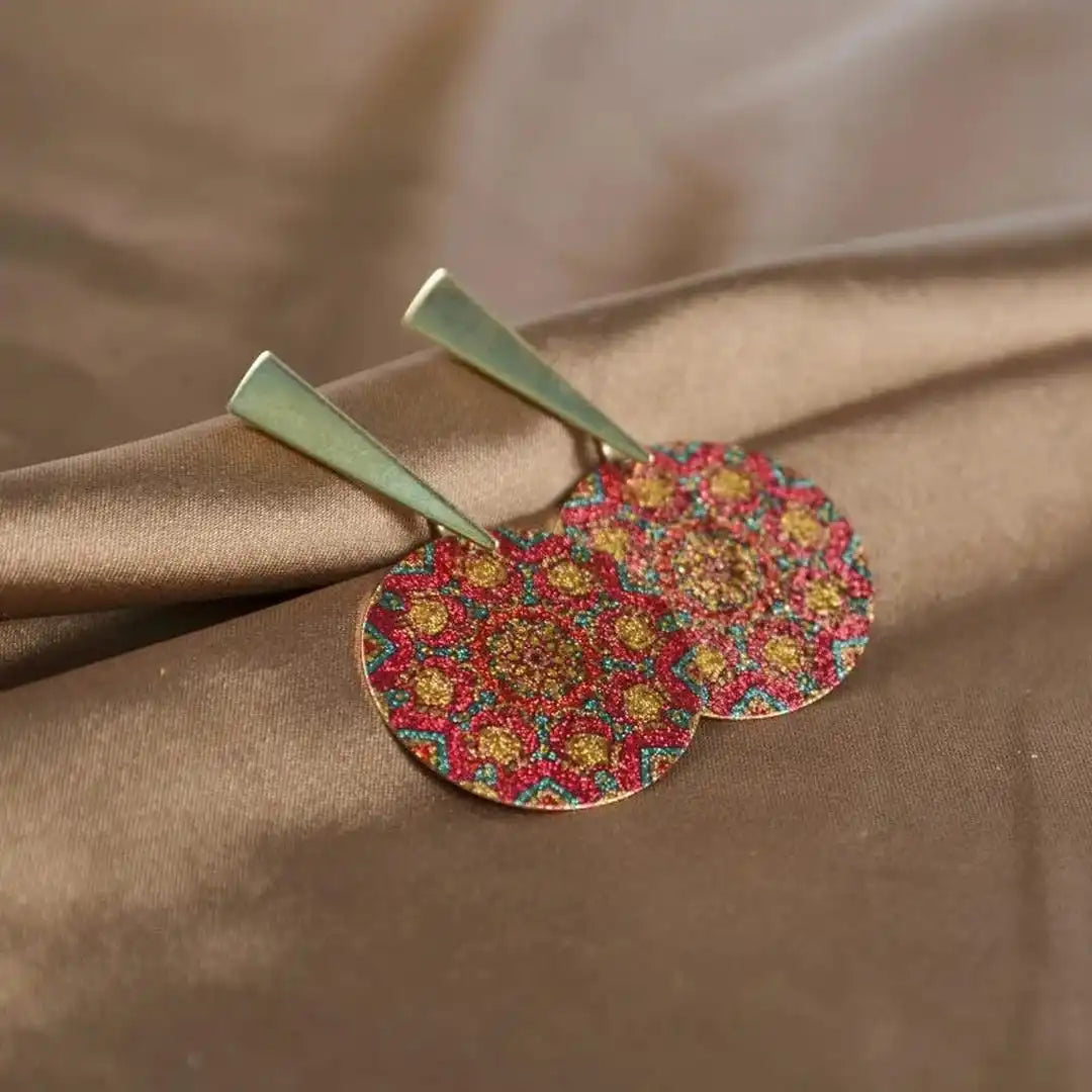 Bohemian Painting Rhinestone Earrings