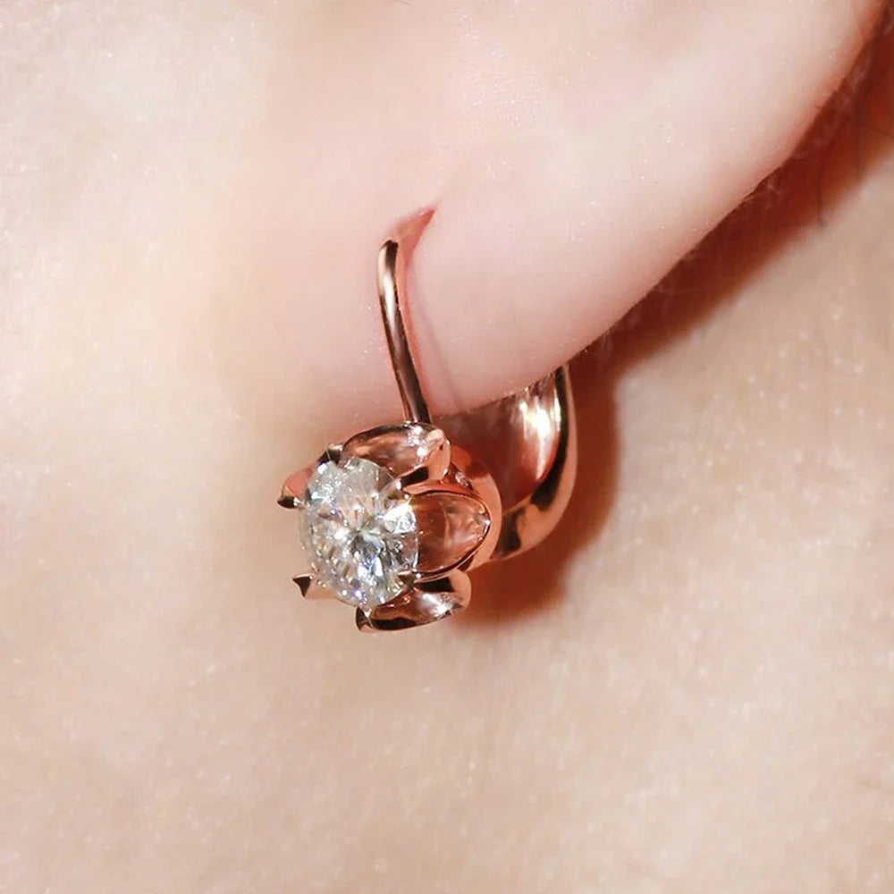 Elite Rose Gold Flower Earrings