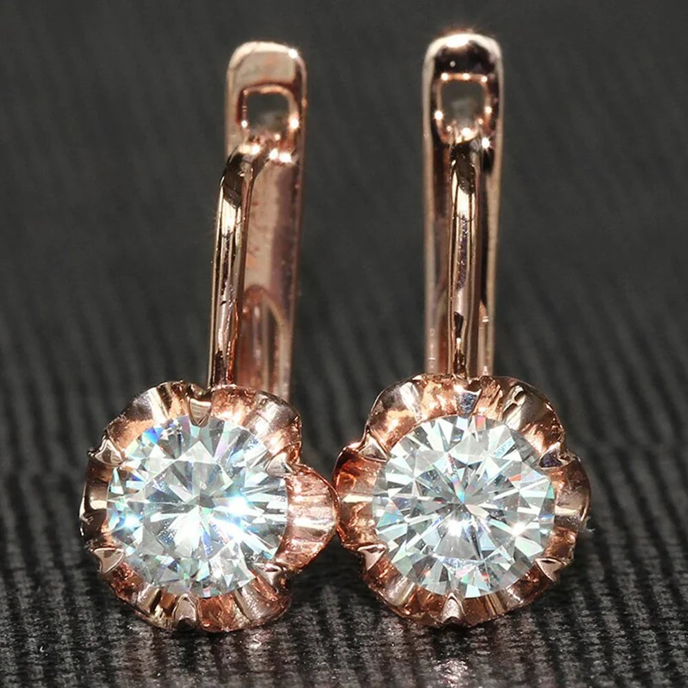 Elite Rose Gold Flower Earrings