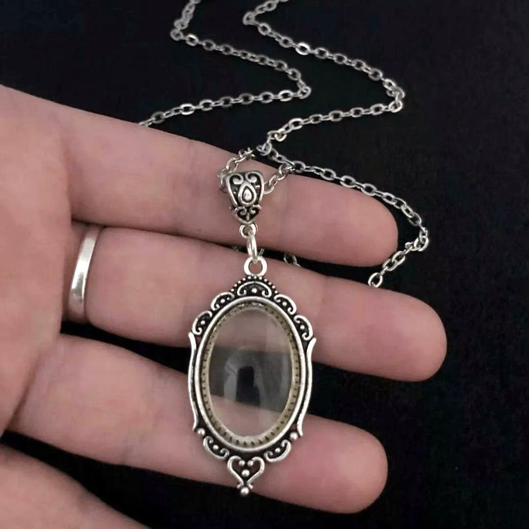 Vintage Silver Oval Filigree Necklace