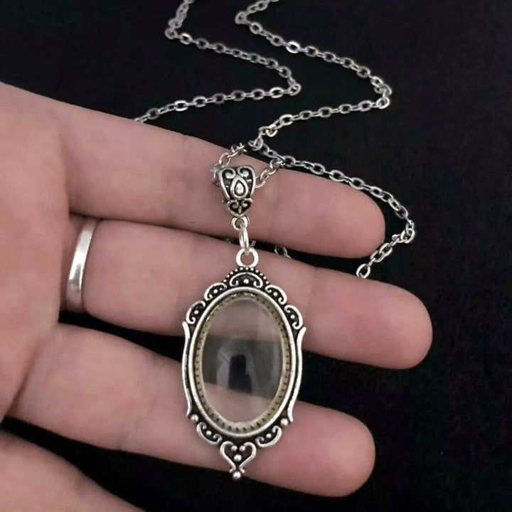 Vintage Silver Oval Filigree Necklace