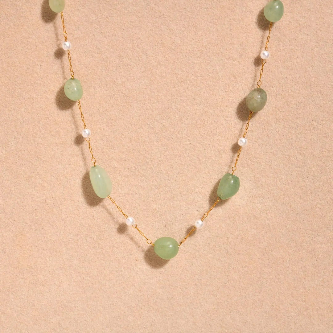 Bohemian Beaded Pearl Chain Necklace